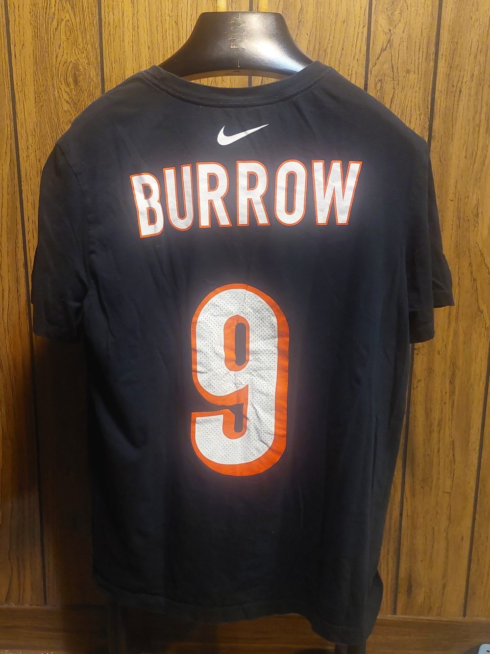 Nike Tee Black Joe Burrow #9 Men's Shirt Jersey Cincinnati Bengals Large